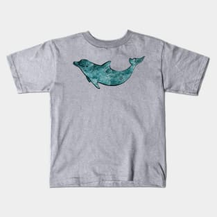 Dolphin ocean waves silhouette - Boho Kids T-Shirt